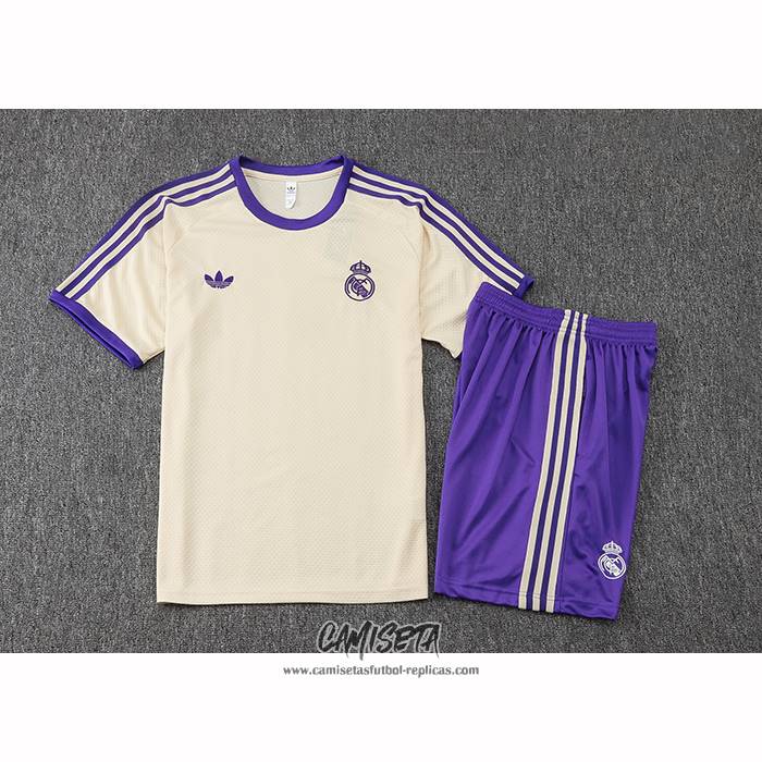 Chandal del Real Madrid 2025-2026 Manga Corta Amarillo - Pantalon Corto